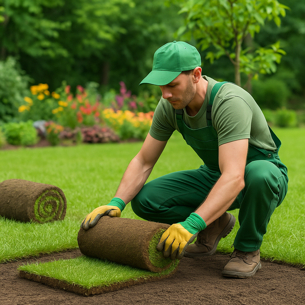Cesped en rollo jardineria krynski